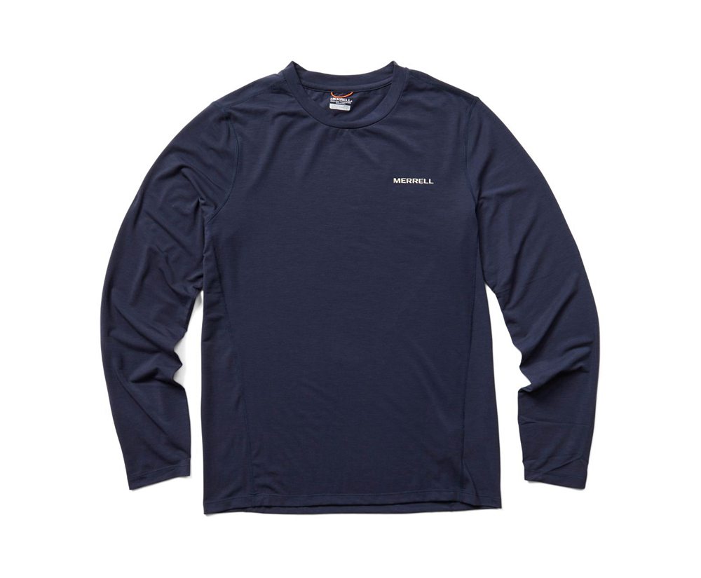 Merrell Long Sleeve Navy - Tencel™ Tee - Mens 61EIQCHJD